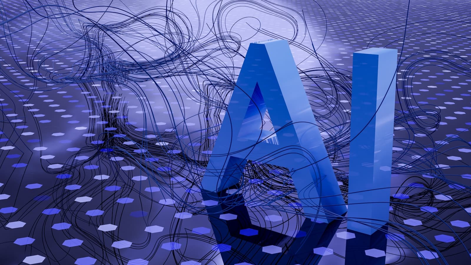 Abstract visualization of an AI language model